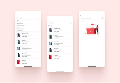 Daily UI 022 - Search app branding daily daily ui daily ui 22 dailyui dailyui022 design ecommerce figma illustrations mobileapp search search result ui uiux user interface