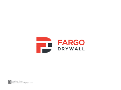 Fargo Drywall company drywall graphic design logo logo design minimal modern logo monogram