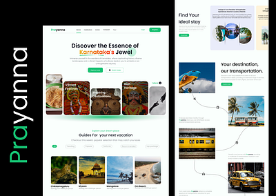 Prayanna(travel) landing page | karnataka Tourism Web Design karnataka landingpage tourism ui uxdesign webdesign