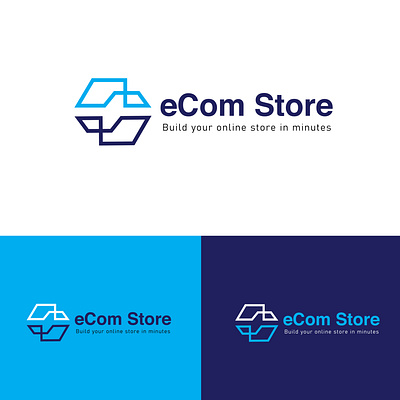 ecom store ecommerce minimalist logo design template branding business logo design graphic design green text logo illustration logo minimal logo modern logo ui