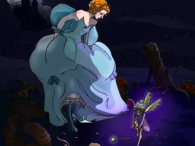 Cinderella is Furious alternative cinderella cinderella drunken mice fairy godmother fairy tale fairy tale illustration fantasy illustration illustration storybook