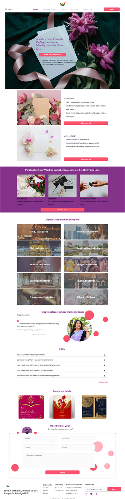 Wedding card website by Madhuri N on Dribbble