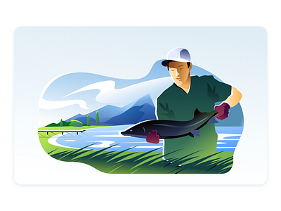 Fisherman Character - Vector Illustration branding design farm fisherman graphic design illustration ui vector