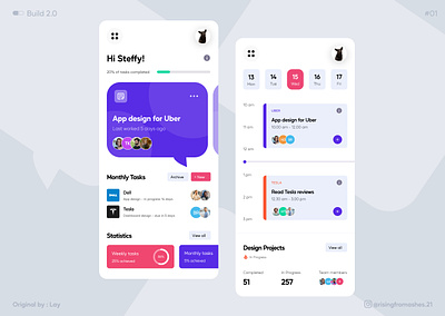 Project Manager app design graphic design typography ui ux