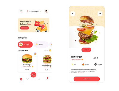 Redesign of a burger app app design minimal ui