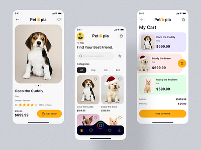 Pet Shop Mobile App Design app app design branding design dog e commerce e commerce app falconthought ios mobile app mobile app design mobile design pet pet app pet shop mobile app design shop app ui ui ux ux