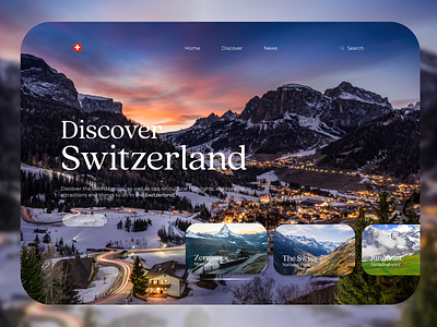 Discover Switzerland branding design gradient illustration landing page logo logo design logodesign modern technology ui web design web designer