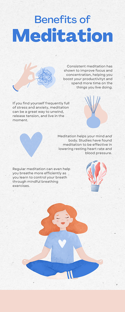 Benefits of Meditation Flyer copywriting design graphic design
