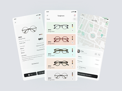 Sunglasses mobile app design automation ecommerce app eyewe mobile mobile app sell sunglass ui ux vr