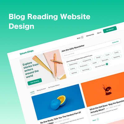 Blog Reading Website Design design graphic design illustration ui ux vector