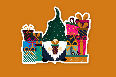 Christmas gnome animal cartoon character christmas christmas stickers gift box gnome gnome character gnome stickers graphic design holiday illustration merry christmas santa stickers winter winter stickers xmas xmas stickers
