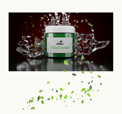 Mint Scrub - Aphrodite 3d 3d ad 3d advertising animation aphrodite blender blender 3d blender3d branding cyclesrender green instagram brand mint render scrub skincare