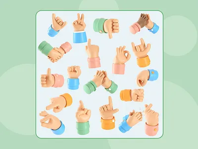 ✌️ Hand Gestures 3d animation branding cineam 4d design graphic design illustration motion graphics octane