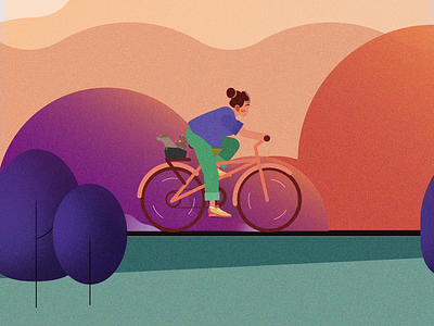 cycling loop animation 2d after effects bike character cycling flat illustration loop animation motion design motion graphics parallax sound design