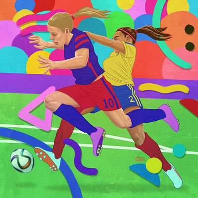 Editorial Illustration design editorial illustration football graphic design illustration magazine soccer women