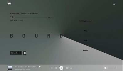 Boundless Concept Album / Landing Page clean design figma minimal ui