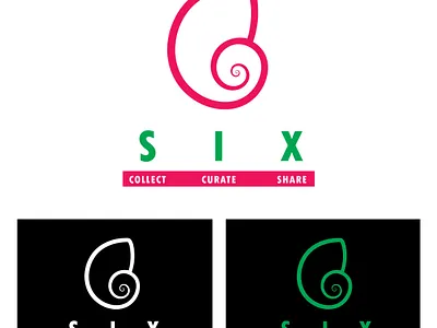 Logo design for an entity called "Six" branding logo technology