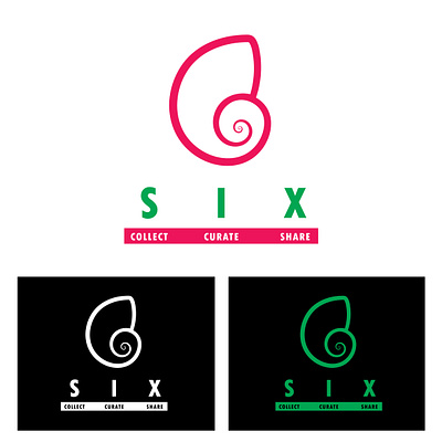 Logo design for an entity called "Six" branding logo technology