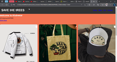 Save the trees-Klubwear apparel merchandise design ecommerce graphic design html illustration ux web webdesign