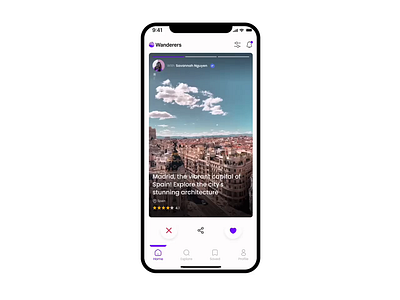 Wanderers - Travel app app design design interaction design protopie prototypes prototyping tinder app travel app ui uidesign uiux ux uxdesign
