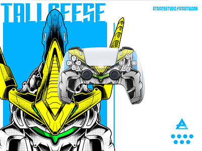 Tallgeese III anime artwork brand fanart gamepad gaming log gundam illustration mecha merch product design sticker design tech design tshirt design wrap design