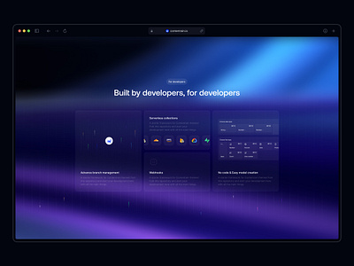 Built by Developers, for Developers design developer homepage interface landing page product section ui