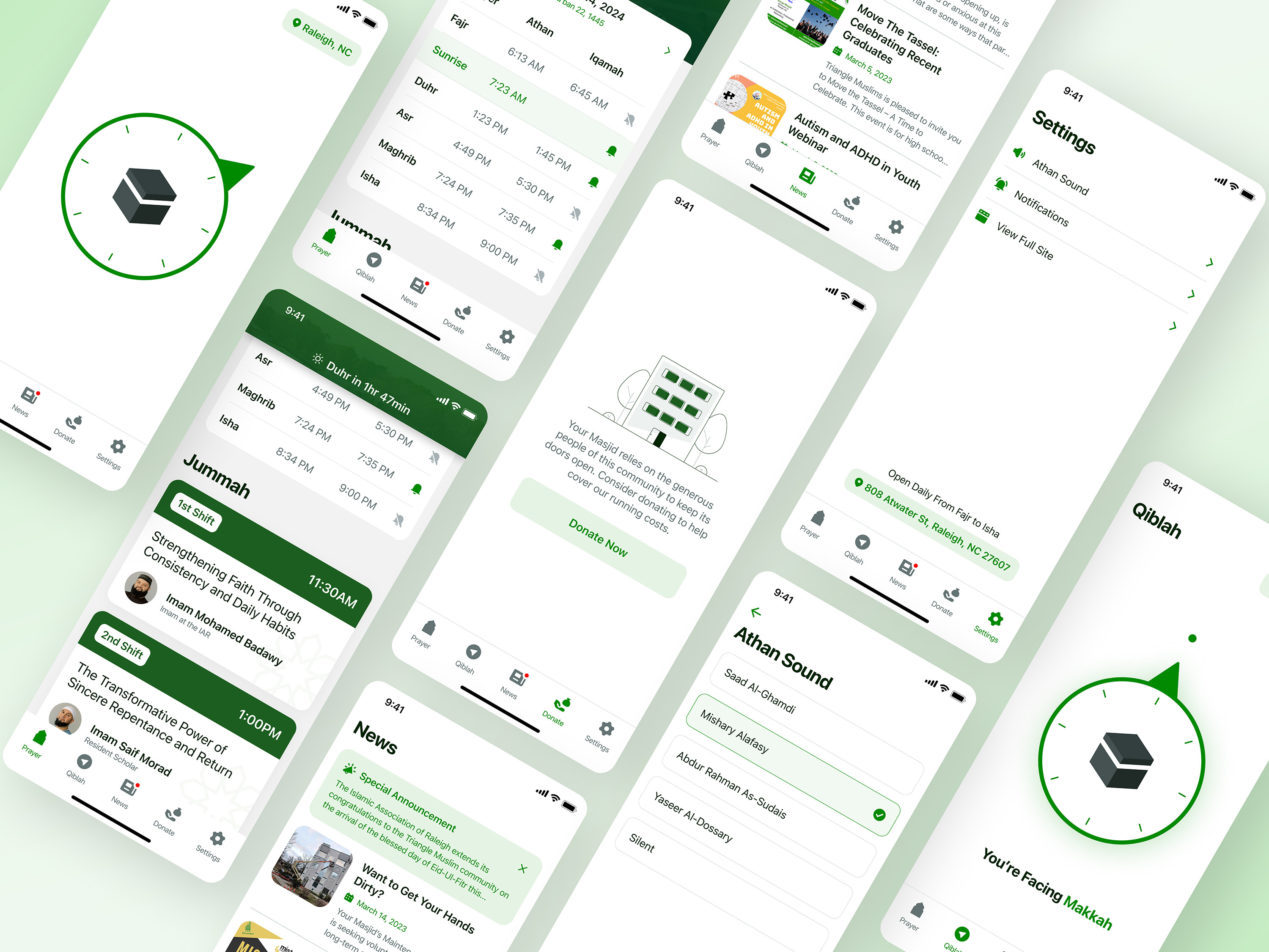 Islamic Association of Raleigh - App Design app app design app ui app ux islam islamic islamic app masjid masjid app mobile mobile ui mobile ux mosque mosque app muslim muslim app ui ux
