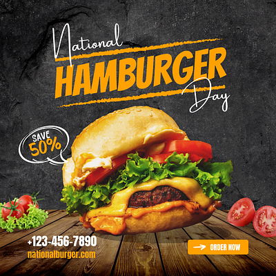 BURGER POST 3d animation branding burger post design design post food graphic design illustration logo motion graphics restarunt social media post typography ui vector