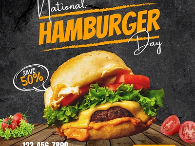 BURGER POST 3d animation branding burger post design design post food graphic design illustration logo motion graphics restarunt social media post typography ui vector