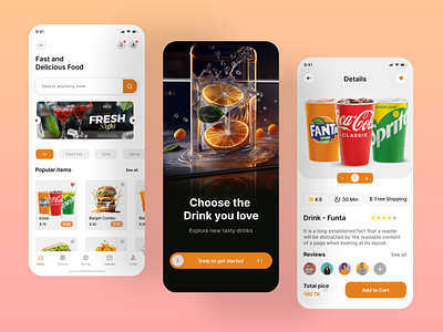 Food and drinks app animation app app design application design drink app drinks food and drinks app food app food recipe app graphic design mobile mobile app mobile app design recipe app recipe app design ui ui design ux