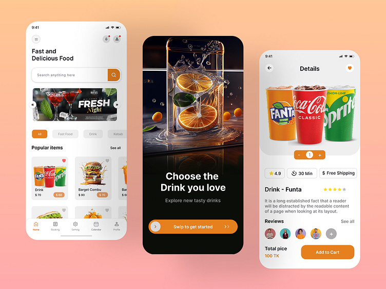 Food and drinks app by Saheda akter Shipa for SylGraph on Dribbble
