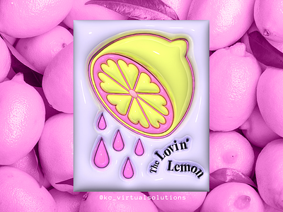 Juicy Lemon Love - 3D Rendering 3d branding design graphic design illustration illustrator logo rendering typography vector