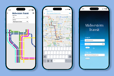 Midwest Transit Bus App app branding design graphic design illustration ui ux