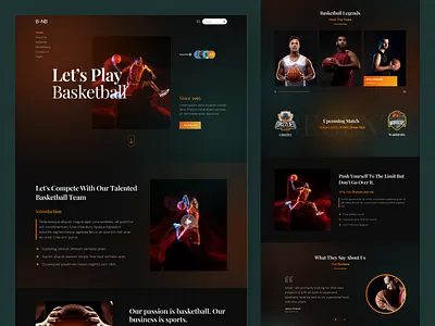 Basketball Association Landing Page Design association baseball basketball clean esport game gaming home page landing landing page minimal national basketball association nba sport ui vollyball web application web design website design website ui