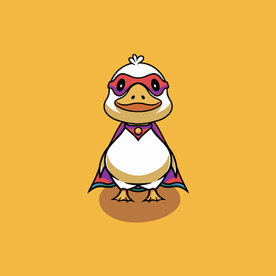 Cute Baby Duck Superhero Illustration branding duck adventures ui