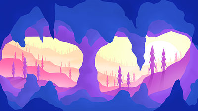 Coral Caves design flat illustration minimal minimalism photoshop