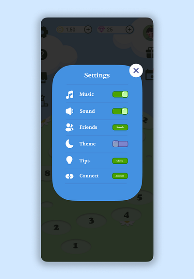 Game setting - UI Challenge 07 game mobile mobile setting app ui design ux ux design