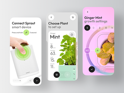 iGrower - Smart Greenery Nurturer app app design automation care graden greenery home house ios iot mobile plant pot smart uxdesign