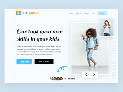 Kids Clothes. Website Design 2023 app branding cloths design figma graphic design kids kids clothse new ui web design website