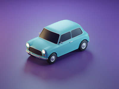 Low-poly Austin Mini Cooper 3d 3d car 3d illustration 3d model automobile automotive blender blender 3d car illustration isometric low poly low poly 3d lowpoly mini cooper render