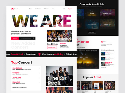 [ Exploration ] NemuCo - Concert Landing Page branding clean concert graphic design landing page mobile typography ui ui design ux website