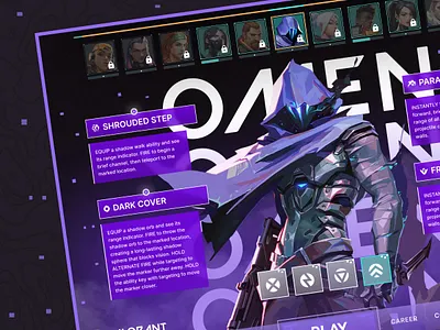 Valorant Character | Game Dashboard design game ui valorant