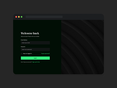 Log In Page branding clean dark dark ui design forms minimal sign up ui web