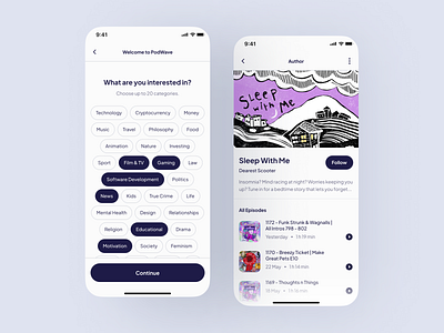 Podcast App Concept app clean design iphone minimal mobile mobile design podcast ui ux