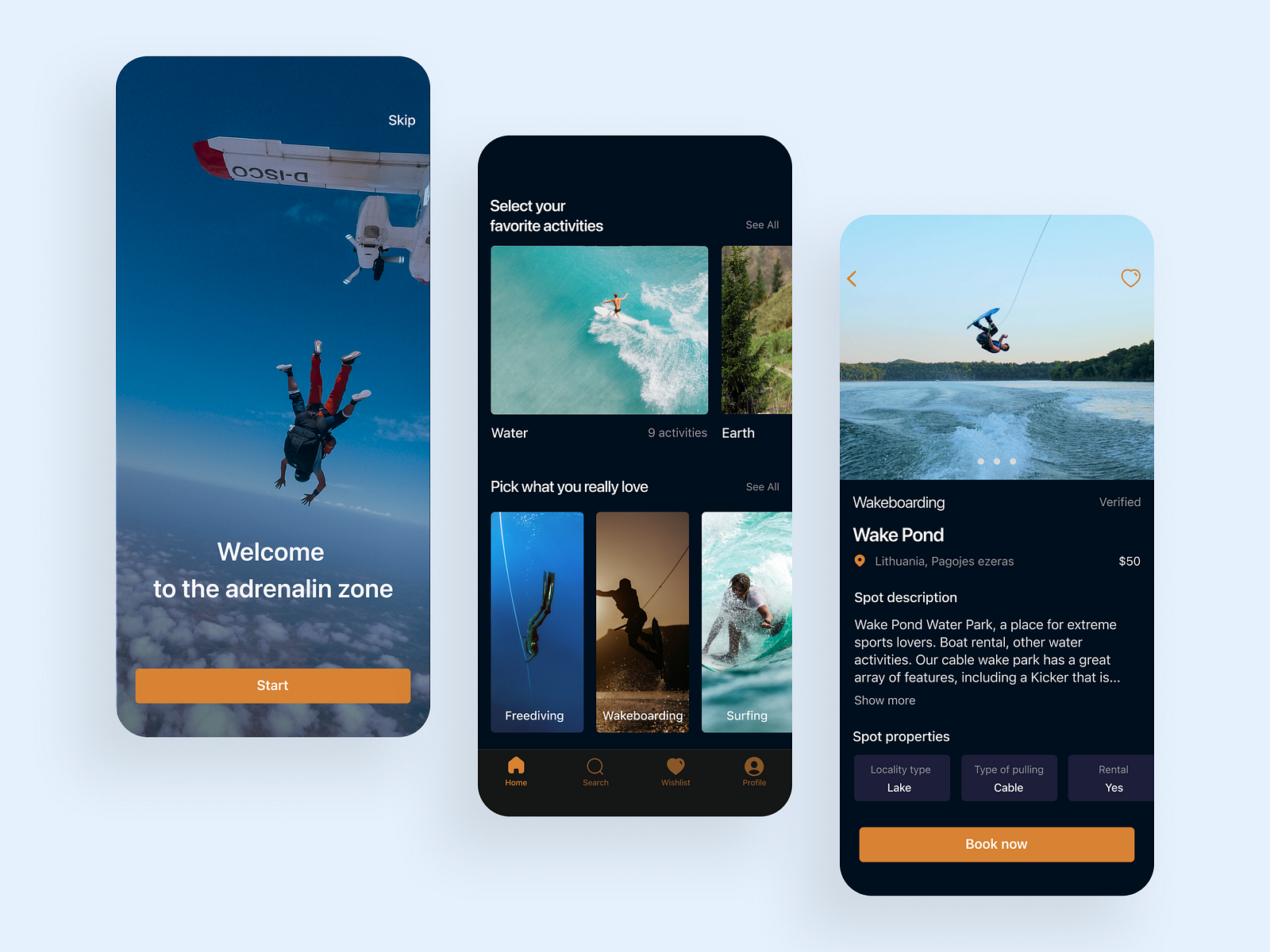 Extreme Sport App by Anastasiya Web on Dribbble