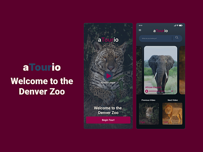 aTourio - Welcome to the Denver Zoo design elephent graphic design hear audio home screen icon search splash screen ui ux welcome screen zoo zoo app