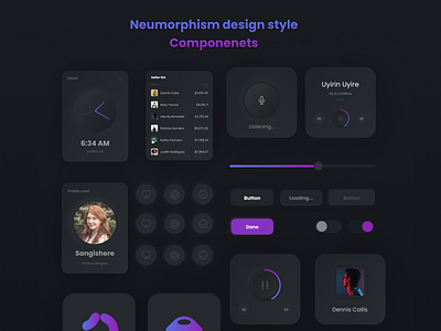Neumorphism design Components 3d animation branding graphic design logo motion graphics ui