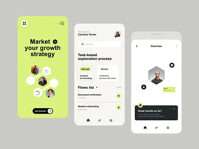 Digital marketing analysis app 2023 ai analysis animation black bottom bar branding design digital graphic design green growth hexagon illustration logo marketing simple typography ui vector