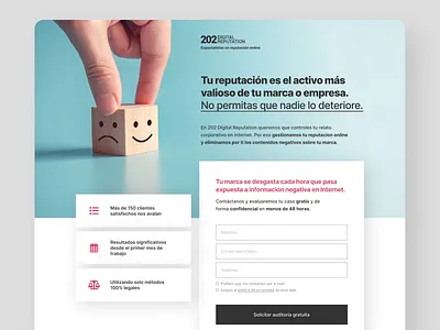 Digital reputation landing page design design figma graphic design landing page visual design web design website