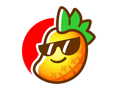 Ngerujak fruit hot indonesia logo mascot pineapple punk rujak